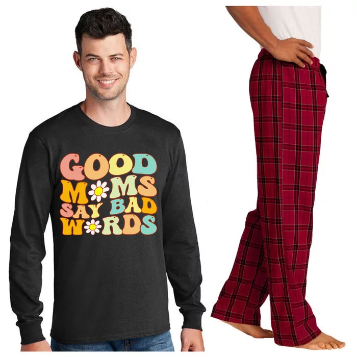 Groovy Good Moms Say Bad Words A Funny Mom Joke Mother's Day Long Sleeve Pajama Set