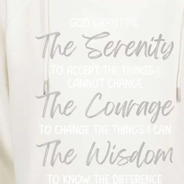 God Grant Me The Serenity Prayer Inspirational Spiritual Womens Funnel Neck Pullover Hood