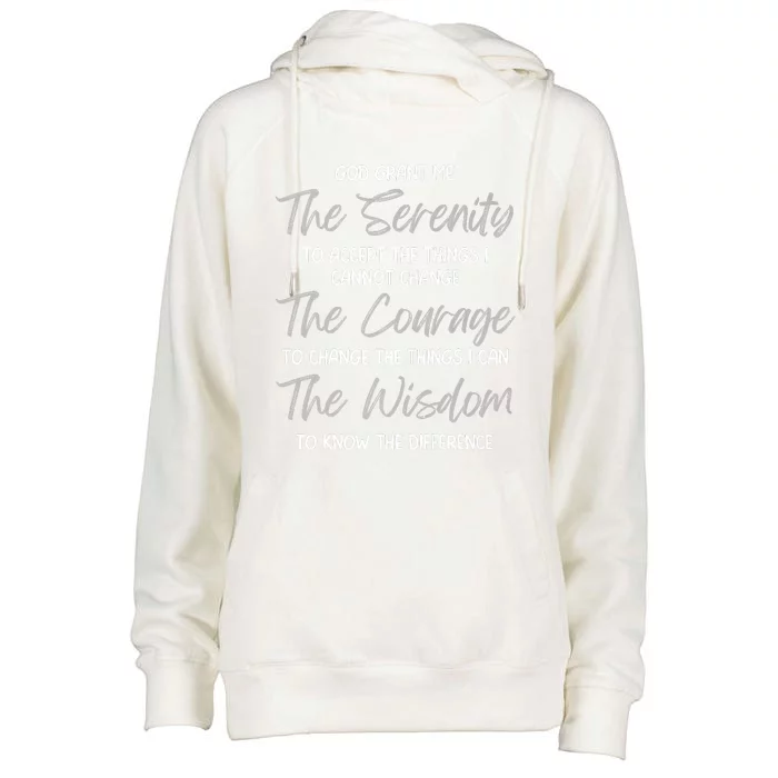 God Grant Me The Serenity Prayer Inspirational Spiritual Womens Funnel Neck Pullover Hood