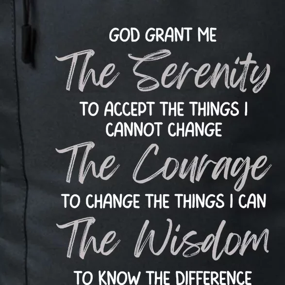 God Grant Me The Serenity Prayer Inspirational Spiritual Daily Commute Backpack