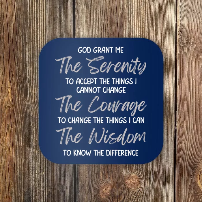 God Grant Me The Serenity Prayer Inspirational Spiritual Coaster