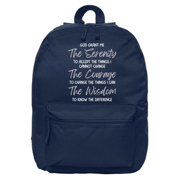 God Grant Me The Serenity Prayer Inspirational Spiritual 16 in Basic Backpack