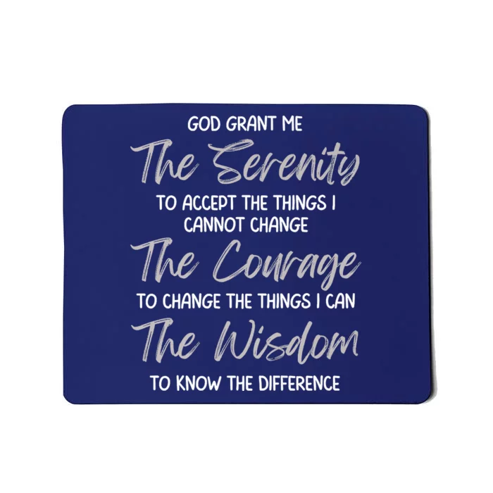 God Grant Me The Serenity Prayer Inspirational Spiritual Mousepad