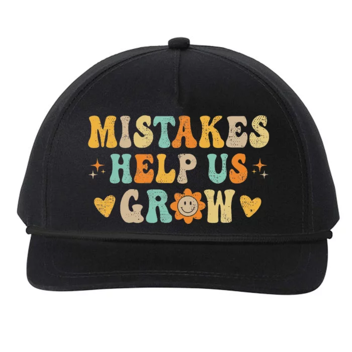 Groovy Growth Mindset Positive Retro Teachers Back To School Snapback Five-Panel Rope Hat