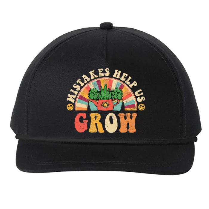 Groovy Growth Mindset Positive Retro Teachers Back To School Snapback Five-Panel Rope Hat