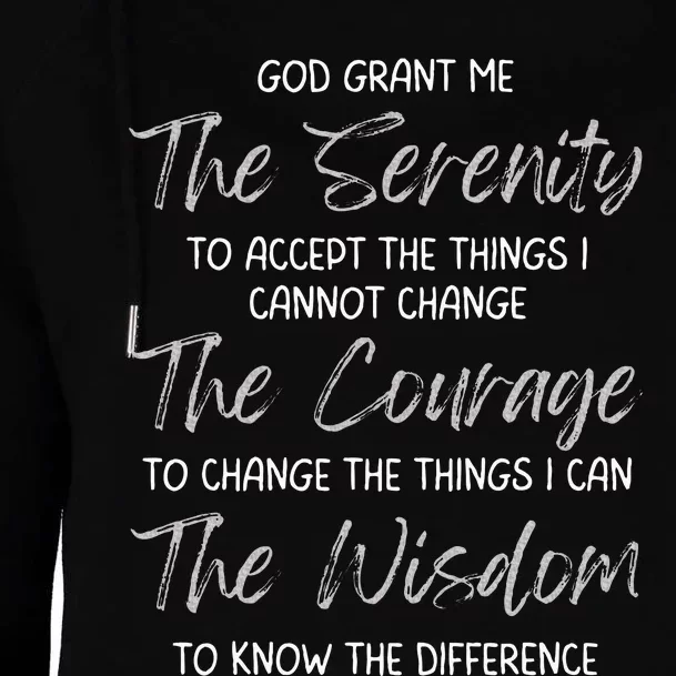 God Grant Me The Serenity Prayer Inspirational Spiritual Womens Funnel Neck Pullover Hood