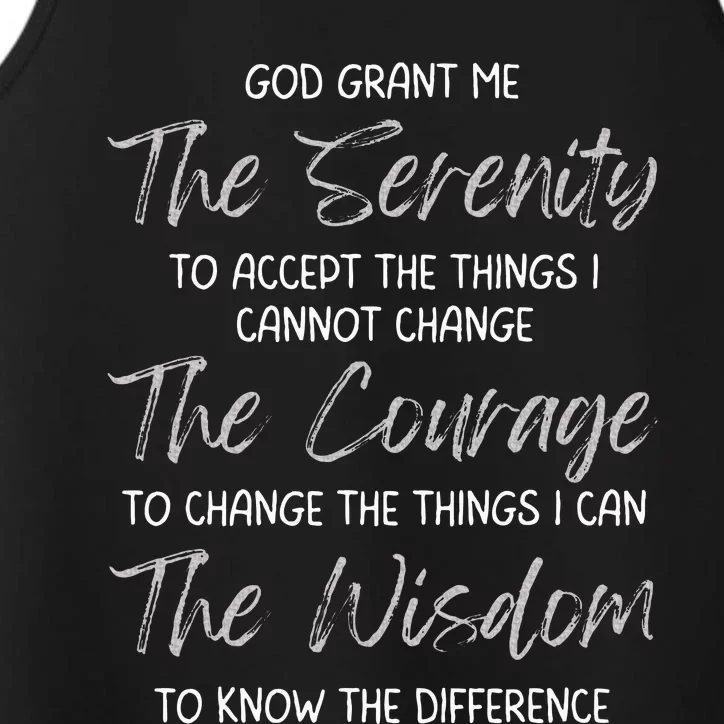 God Grant Me The Serenity Prayer Inspirational Spiritual Performance Tank