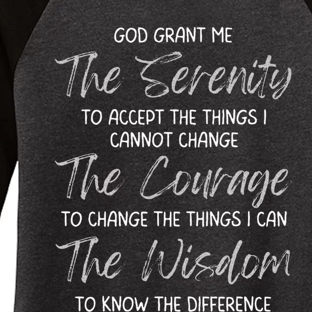 God Grant Me The Serenity Prayer Inspirational Spiritual Women's Tri-Blend 3/4-Sleeve Raglan Shirt