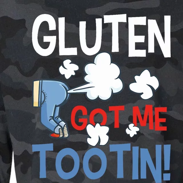 Gluten Got Me Tootin Gluten Allergy Celiac Disease Cropped Pullover Crew