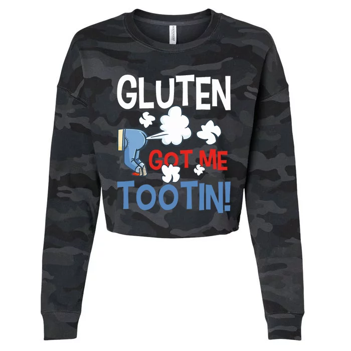 Gluten Got Me Tootin Gluten Allergy Celiac Disease Cropped Pullover Crew