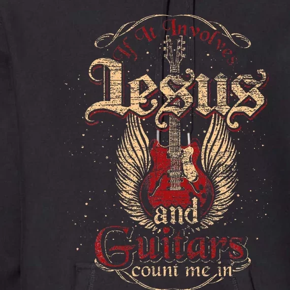 Guitarist Guitar Musician Christian Music Jesus Premium Hoodie