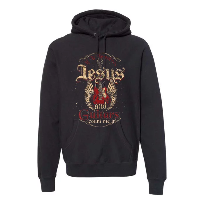 Guitarist Guitar Musician Christian Music Jesus Premium Hoodie