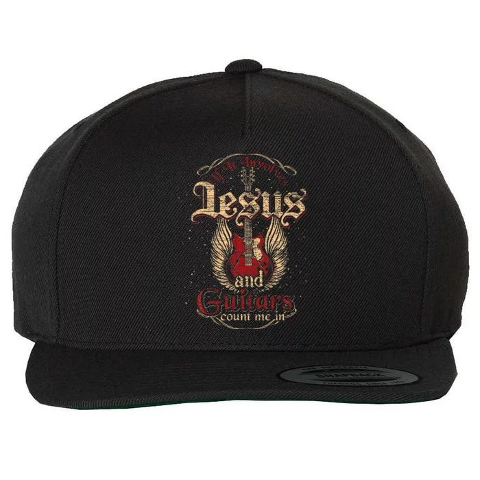 Guitarist Guitar Musician Christian Music Jesus Wool Snapback Cap