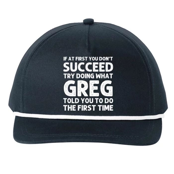 Greg Gift Name Personalized Birthday Funny Christmas Joke Snapback Five-Panel Rope Hat