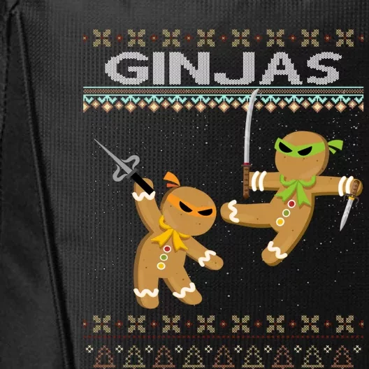 Ginjas Gingerbread Ninjas Funny Ugly Christmas Gift City Backpack