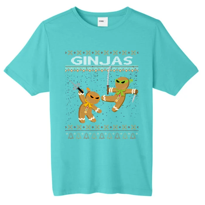 Ginjas Gingerbread Ninjas Ninjabread Christmas Ugly Sweater ChromaSoft Performance T-Shirt