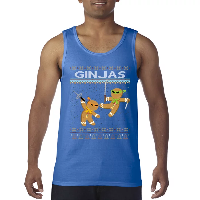 Ginjas Gingerbread Ninjas Funny Ugly Christmas Funny Gift Tank Top