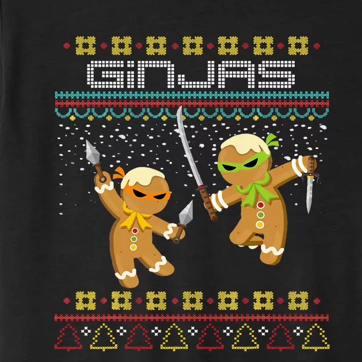 Ginjas Gingerbread Ninjas Funny Ugly Christmas Sweater ChromaSoft Performance T-Shirt