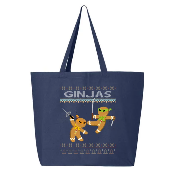 Ginjas Gingerbread Ninjas Funny Ugly Christmas 25L Jumbo Tote