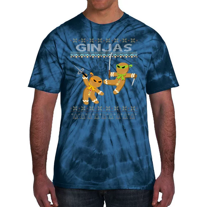 Ginjas Gingerbread Ninjas Funny Ugly Christmas Tie-Dye T-Shirt