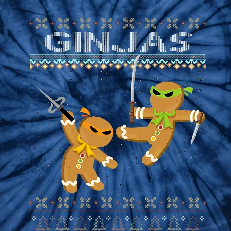 Ginjas Gingerbread Ninjas Funny Ugly Christmas Tie-Dye T-Shirt