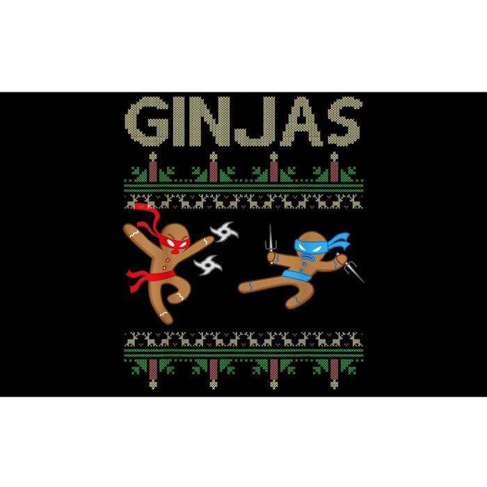 Ginjas Gingerbread Ninjas Throwing Stars Ugly Christmas Bumper Sticker