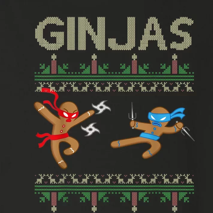 Ginjas Gingerbread Ninjas Throwing Stars Ugly Christmas Toddler Long Sleeve Shirt