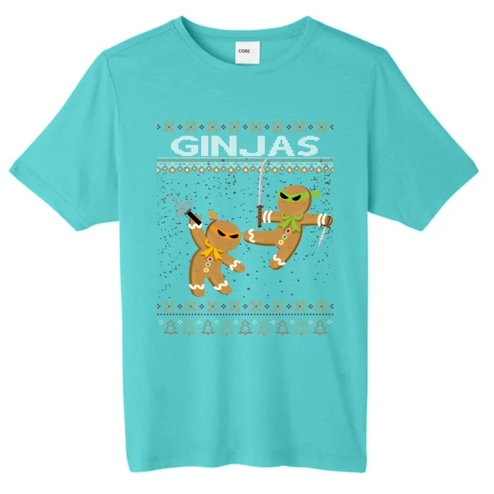 Ginjas Gingerbread Ninjas Funny Ugly Christmas Gift ChromaSoft Performance T-Shirt