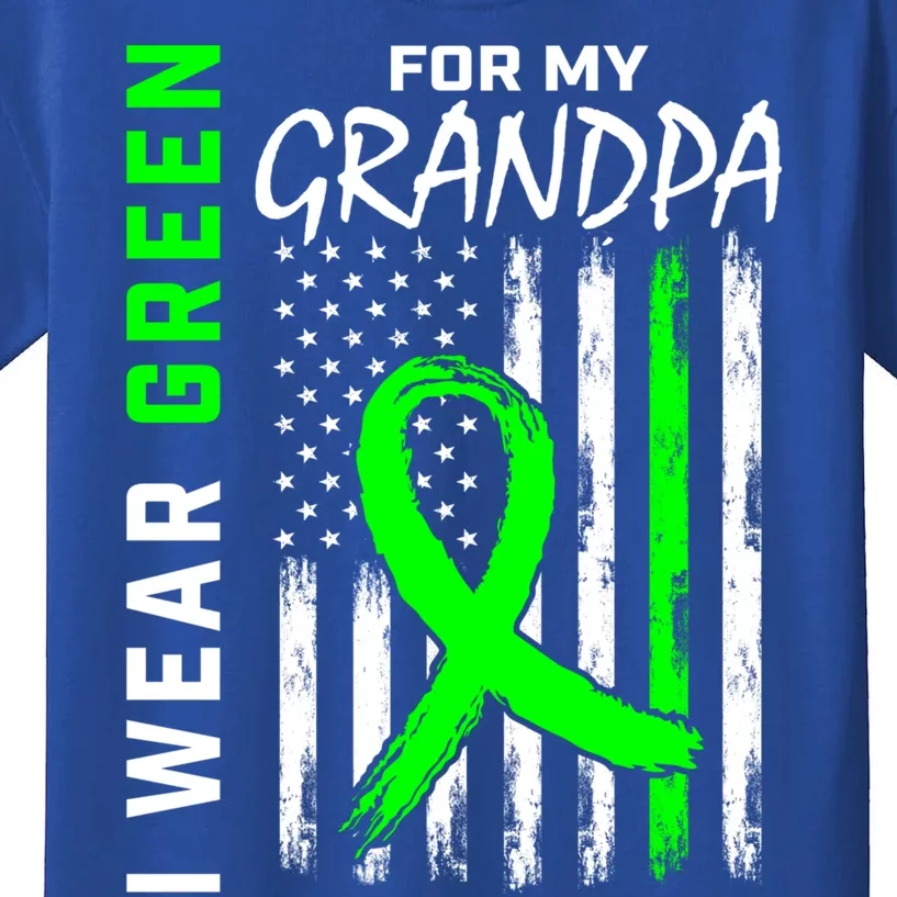 Green Grandpa Ney Disease Cerebral Palsy Awareness Flag Gift Kids T-Shirt