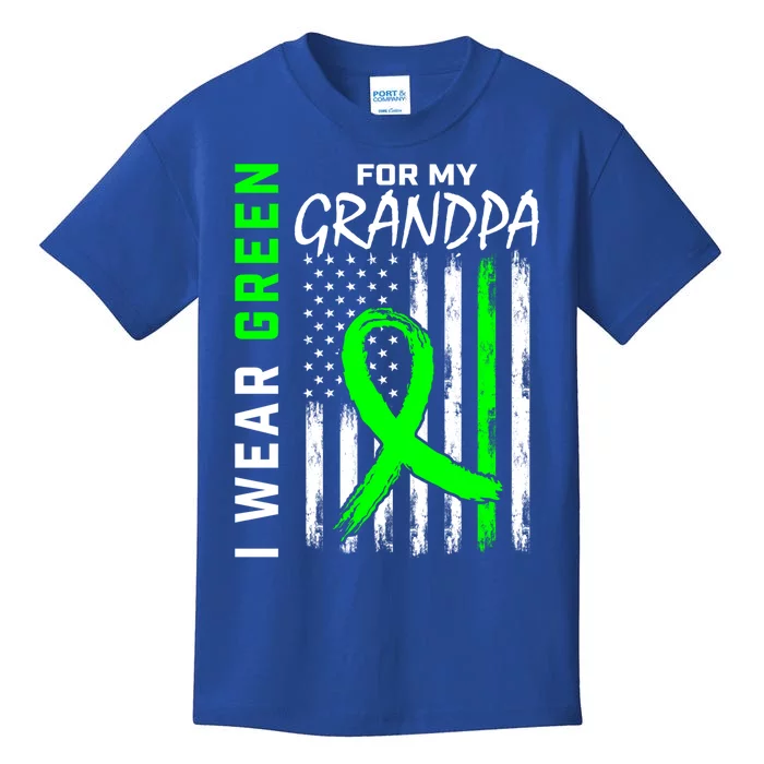 Green Grandpa Ney Disease Cerebral Palsy Awareness Flag Gift Kids T-Shirt