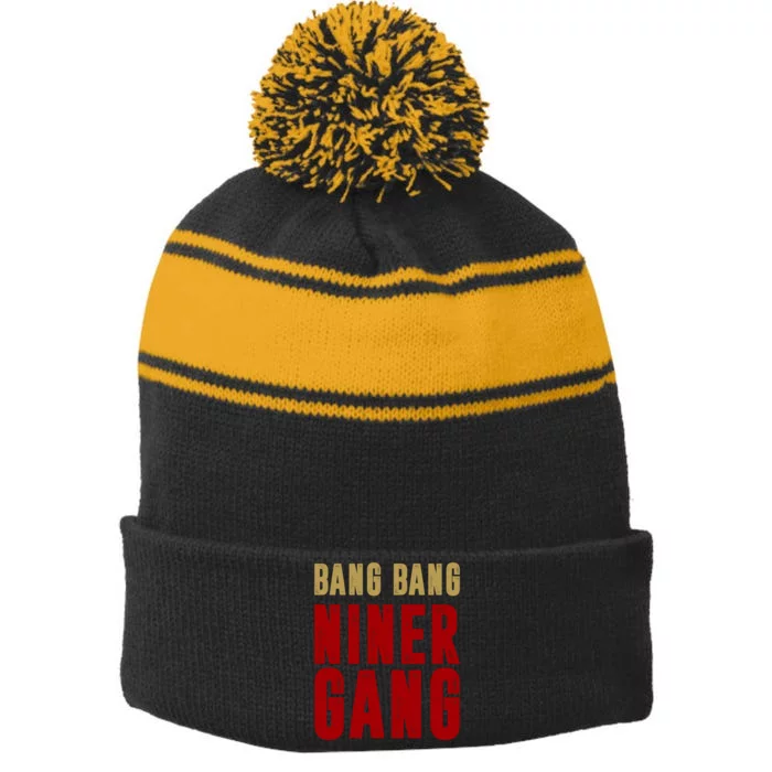 Gang Gang Niner Bang Stripe Pom Pom Beanie