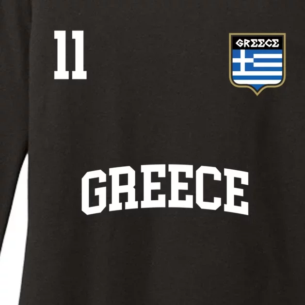 Greece Gift No 11 Greek Flag Football Soccer Team Womens CVC Long Sleeve Shirt