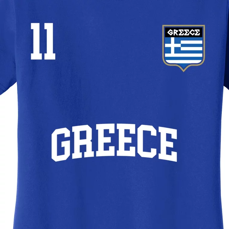 Greece Gift No 11 Greek Flag Football Soccer Team Women's T-Shirt