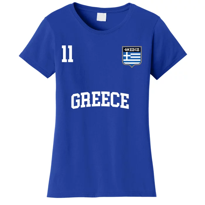 Greece Gift No 11 Greek Flag Football Soccer Team Women's T-Shirt