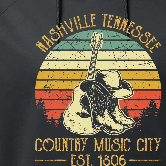 Guitar Guitarist Nashville Tennessee Country Music City Performance Fleece Hoodie