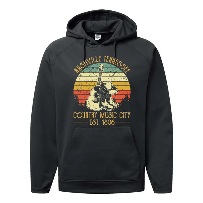 Guitar Guitarist Nashville Tennessee Country Music City Performance Fleece Hoodie