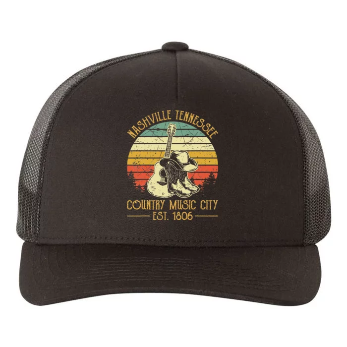 Guitar Guitarist Nashville Tennessee Country Music City Yupoong Adult 5-Panel Trucker Hat