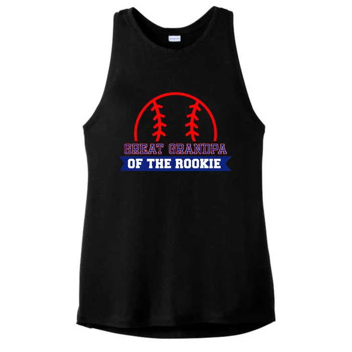 Great Grandpa Of Rookie 1st Birthday Baseball Theme Matching Ladies Tri-Blend Wicking Tank