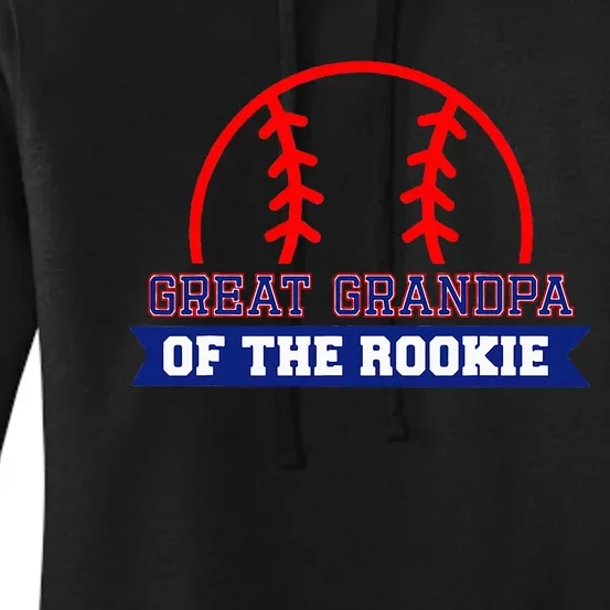 Great Grandpa Of Rookie 1st Birthday Baseball Theme Matching Women's Pullover Hoodie