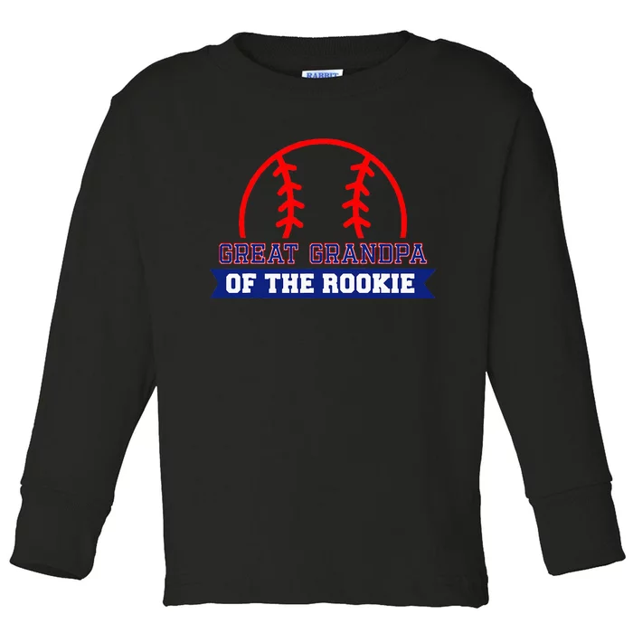 Great Grandpa Of Rookie 1st Birthday Baseball Theme Matching Toddler Long Sleeve Shirt