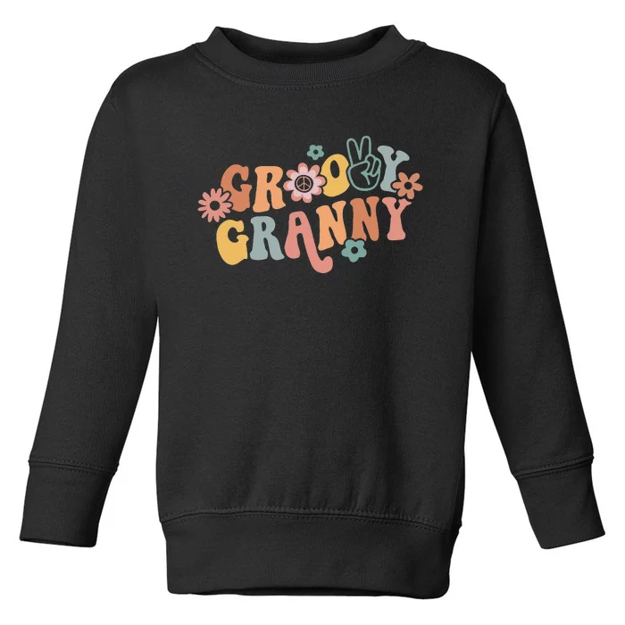 Groovy Granny One Thankful Granny Thanksgiving Christmas Toddler Sweatshirt