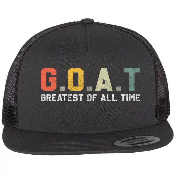 G.O.A.T Greatest Of All Time Vintage Goat Lover Gifts Flat Bill Trucker Hat