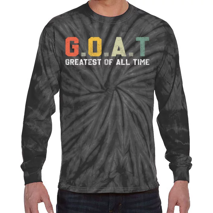 G.O.A.T Greatest Of All Time Vintage Goat Lover Gifts Tie-Dye Long Sleeve Shirt