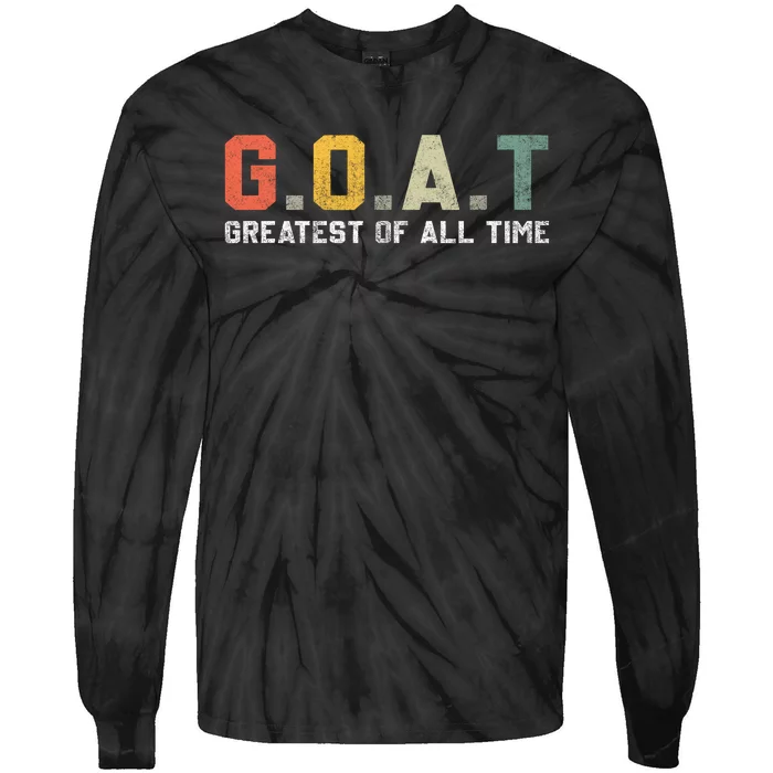 G.O.A.T Greatest Of All Time Vintage Goat Lover Gifts Tie-Dye Long Sleeve Shirt