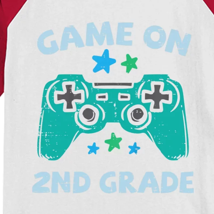 Gaming Game On 2Nd Grade Second First Day School Gamer Gift Kids Colorblock Raglan Jersey