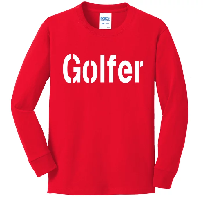 Golfer Kids Long Sleeve Shirt