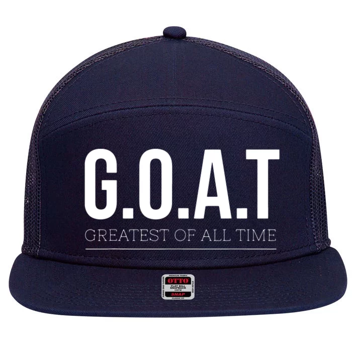 GOAT Greatest Of All Time 7 Panel Mesh Trucker Snapback Hat