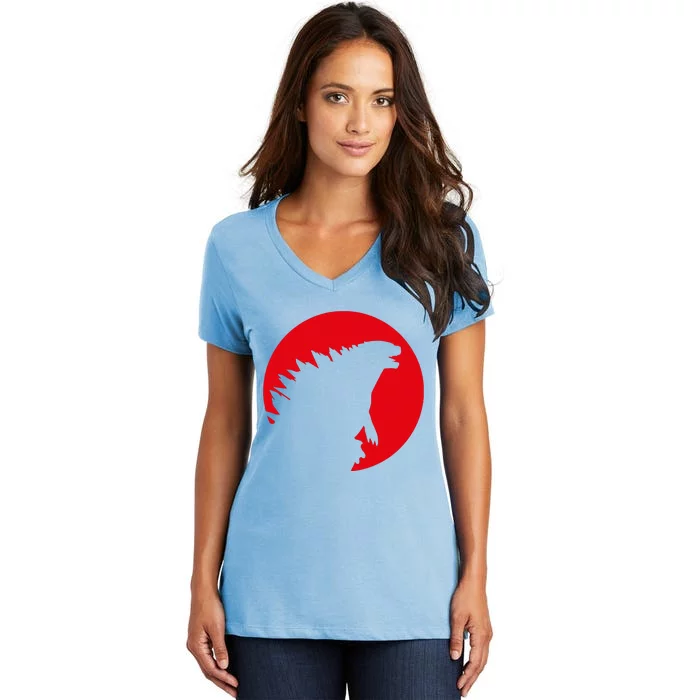 God.dzilla Women's V-Neck T-Shirt