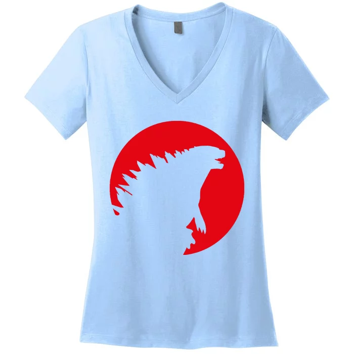 God.dzilla Women's V-Neck T-Shirt