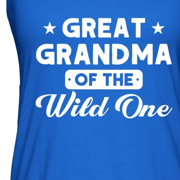 Great Grandma Of The Wild One Great Grandma Wild One Great Gift Ladies Essential Flowy Tank